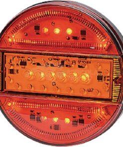 Luz trasera multifunción LED, redonda, 12-24 V, Ø 140 mm, 5 pines, Kramp