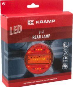 Luz trasera multifunción LED, redonda, 12-24 V, Ø 140 mm, 5 pines, Kramp