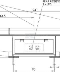 Luz trasera multifunción Izda. LED, rectangular, 12-24 V, 287,5 x 100,5 x 65 mm, 5 pines, Kramp