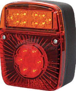 Luz trasera multifunción LED, cuadrada, 12-24 V, 121 x 101 x 56 mm, 5 pines, Kramp