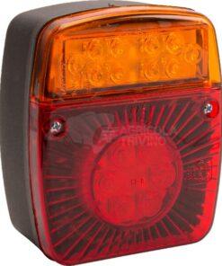 Luz trasera multifunción LED, cuadrada, 12-24 V, 121 x 101 x 56 mm, 5 pines, Kramp