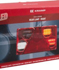Luz trasera multifunción LED, rectangular, dcha., 12-24 V, 232 x 142 x 59 mm, Kramp