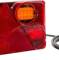 Luz trasera multifunción LED, rectangular, dcha., 12-24 V, 232 x 142 x 59 mm, Kramp
