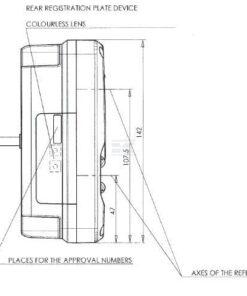 Luz trasera multifunción LED, rectangular, dcha., 12-24 V, 232 x 142 x 59 mm, 5 pines, Kramp
