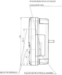Luz trasera multifunción Izda. LED, rectangular, 12-24 V, 232 x 142 x 59 mm, 5 pines, Kramp