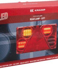 Luz trasera multifunción Izda. LED, rectangular, 12-24 V, 232 x 142 x 59 mm, 5 pines, Kramp