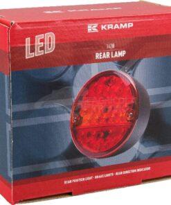Luz posterior multifunción LED, redonda, 12 V, (con resistencia integrada), Ø142 mm, con 5 pines, Kramp