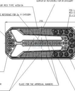 Luz trasera multifunción Izda. LED, rectangular, 12-24 V, 236 x 104 x 61,5 mm, 5 pines, Kramp