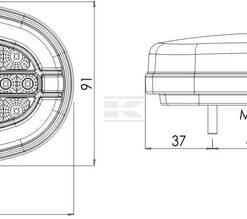 Luz trasera rectangular multifuncional dinámica LED 12-24V KRAMP