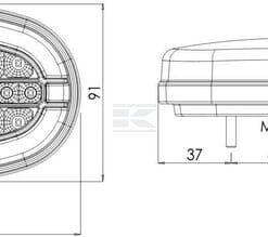 Luz trasera rectangular multifuncional LED 12-24V KRAMP