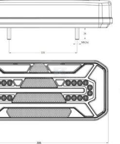 Luz trasera rectangular multifuncional lado izdo. LED 12-24V KRAMP