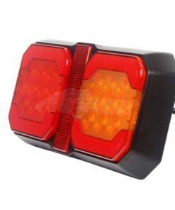 Piloto trasero multifunción LED, 12-24V, 209x100x30 mm, cable 1.5 m, naranja/rojo, Kramp