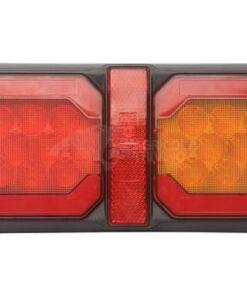 Piloto trasero multifunción LED, 12-24V, 209x100x30 mm, cable 1.5 m, naranja/rojo, Kramp