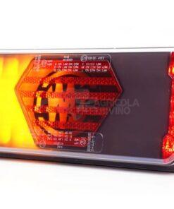 Piloto trasero multifunción LED, derecho, rojo/naranja/blanco, 12-24V, 236x104x40.5mm