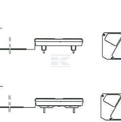 Luz trasera multifunción Izda. LED, rectangular, 12-24 V, 242 x 134 x 36,5 mm, Kramp