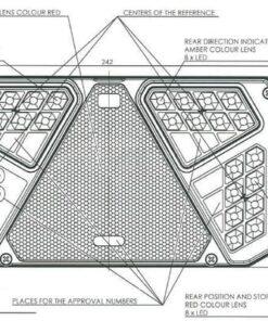 Luz trasera multifunción LED, rectangular, dcha., 12-24 V, 242 x 134 x 36,5 mm, Kramp 26 Luz trasera multifunción LED, rectangular, dcha., 12-24 V, 242 x 134 x 36,5 mm, Kramp