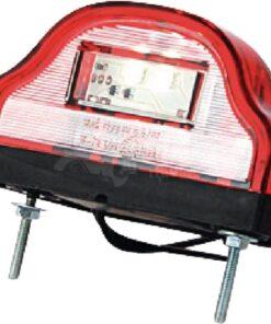 Luz de matrícula LED, 12-24 V, roja, 101 x 58 x 59,6 mm, Kramp