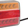 Piloto trasero LED, cuadrado, 12/24V, 100x40x100mm