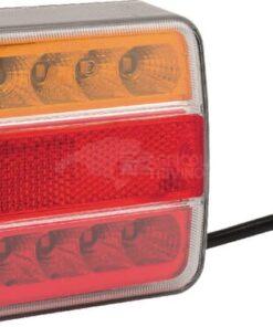 Piloto trasero LED, cuadrado, 12/24V, 100x40x100mm