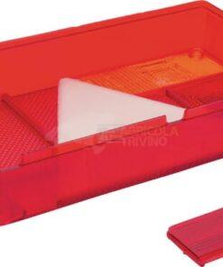 Tulipa luz trasera/izq., rojo/transparente/ámbar, rectangular 235x135x35mm, Ajba