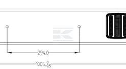 Barra de luces LED galv. 1000mm, 12m cable
