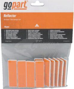 Reflector, naranja, rectangular