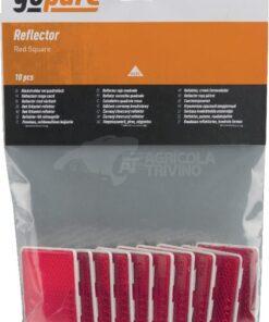 Reflector, rojo, cuadrado