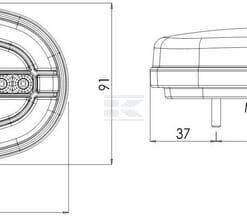 Luz frontal LED multifunción, ovalada, 12-24V, 136,4 x 91 x 40 mm, Kramp 20 Luz frontal LED multifunción, ovalada, 12-24V, 136,4 x 91 x 40 mm, Kramp
