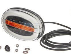 Luz frontal LED multifunción, ovalada, 12-24V, 136,4 x 91 x 40 mm, Kramp