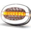 Luz frontal multifunción LED, ovalada, con repetidor, 12-24V, 136.4x91x40mm