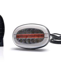 Luz frontal multifunción LED, ovalada, con repetidor, 12-24V, 136.4x91x40mm