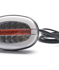 Luz frontal multifunción LED, ovalada, con repetidor, 12-24V, 136.4x91x40mm