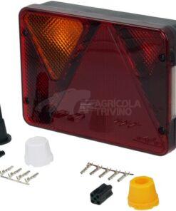 Luz trasera Izda. 6 funciones, rectangular, roja/naranja, atornillable, 188 x 51 x 135 mm, 5-pines/4-pines, Ajba