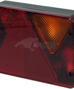 Piloto trasero DCH., rectangular, rojo/naranja, atornillable, 188x51x135 mm, 5 polos/4 polos, Ajba