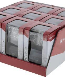 Luz de trabajo LED recargable, blanco/naranja, 9 LED de alta potencia, con soporte de pared (9 uds.)