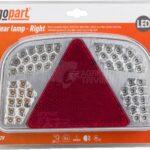 Luz multifunction LED, Dcha., rectangular, 12 V, 244 x 149 x 48 mm, conexión tipo bayoneta de 7 pines, gopart