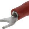 Termnial de cable tipo horquilla, funda roja 11 Termnial de cable tipo horquilla, funda roja