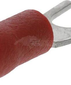 Termnial de cable tipo horquilla, funda roja