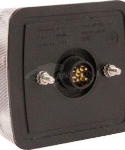 Luz trasera LED, 1W, cuadrada, 12V, 106x100x98mm, 5-pin, 18 LED's