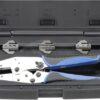 Alicates de engaste de acero al aluminio de 9", con 3 mordazas de engaste