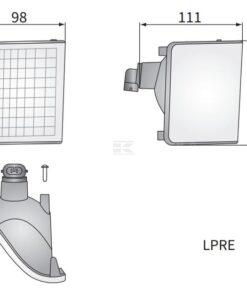 Corner work light halogen, left, 12V, 50W, square, white, 98x110x111mm, PGJ13 plug, Wesem