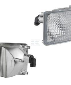 Corner work light halogen, right, 12V, 50W, square, white, 98x110x111mm, PGJ13 plug, Wesem