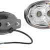 Direction and position light halogen, front, left, oval, 12V, amber/white, bolt on, 140x93mm, Delphi plug, Wesem