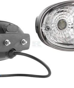 Direction and position light halogen, front, left, oval, 12V, amber/white, bolt on, 140x93mm, Delphi plug, Wesem
