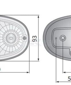 Direction and position light halogen, front, left, oval, 12V, amber/white, bolt on, 140x93mm, Delphi plug, Wesem