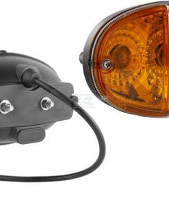 Direction and position light halogen, front, right, oval, 12V, amber/white, bolt on, 140x93mm, Delphi plug, Wesem