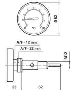 Medidor de temperatura M12 LVK