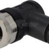 Enchufe 4 polos Hembra M12 Código-B, 90 grados