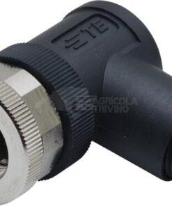 Enchufe 5 polos Hembra M12 Código-A, 90 grados