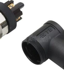 Enchufe 5 polos Hembra M12 Código-A, 90 grados
